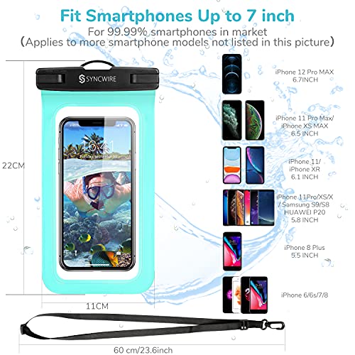 𝐒𝐲𝐧𝐜𝐰𝐢𝐫𝐞 Waterproof Phone Pouch [2Pack] Universal IPX8 Waterproof