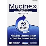 Mucinex 12-Hour Chest Congestion Expectorant Tablets, 40 ct (Pack of 3).