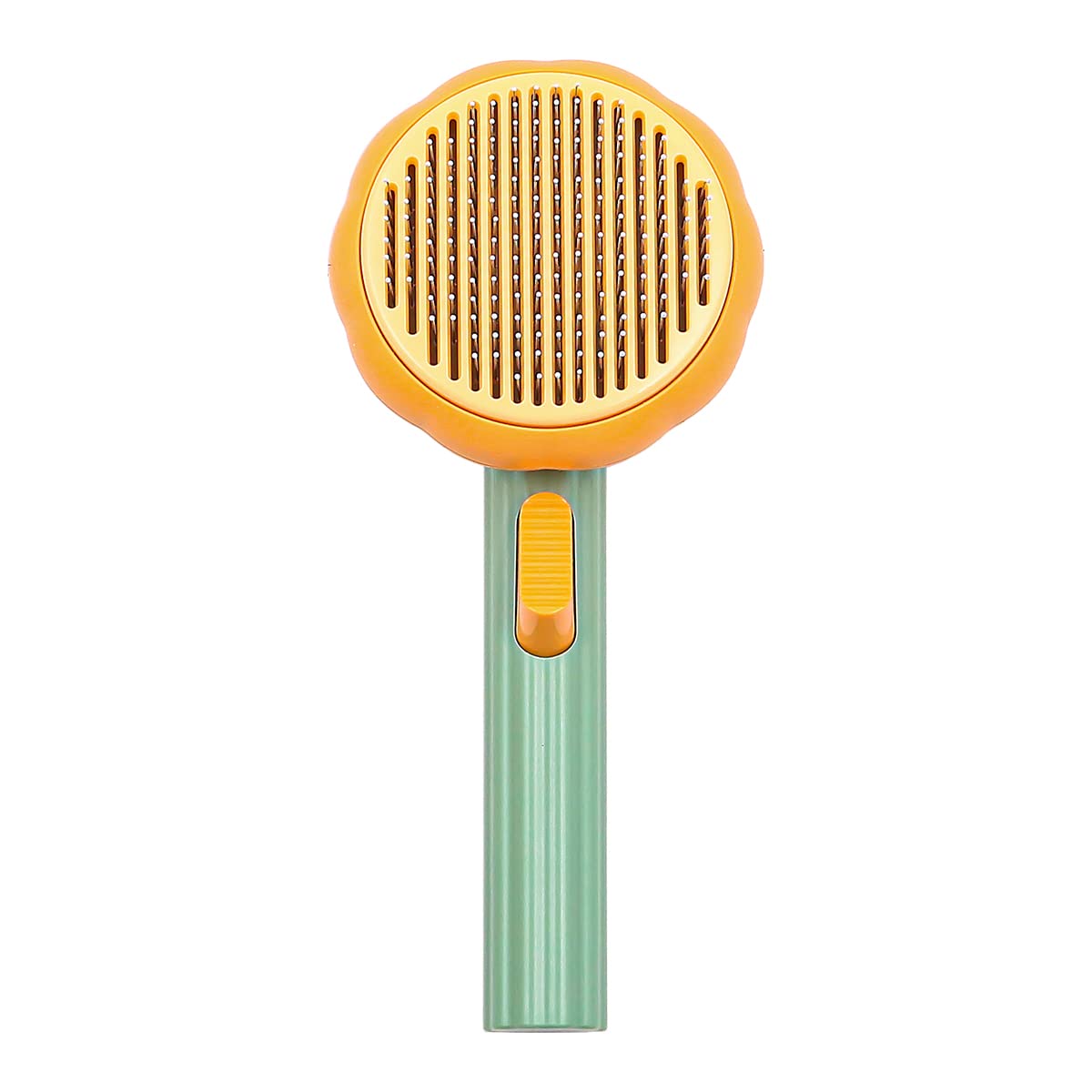 Pet Pumpkin Brush Self Cleaning Slicker Brush One-touch Cleaning Button For Dog And Cat Grooming Brush Cute Shape Handle Smooth Brush