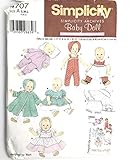Simplicity 4707 Vintage Baby Doll Clothing Sewing