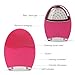 Letigo Silicon Electric Cleansing Instrument Face Washing Machine Silicone Wash Brush Facial Cleansing Device-Red