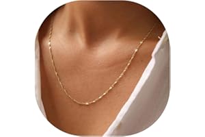 BAYLAY Gold Chain Necklace for Women - 18K Gold Plated Necklace Chain Dainty Gold Necklace for Women Gold Chain Gold Necklace Gold Jewelry Gifts Size 16/18/20/22/24/26 Inch