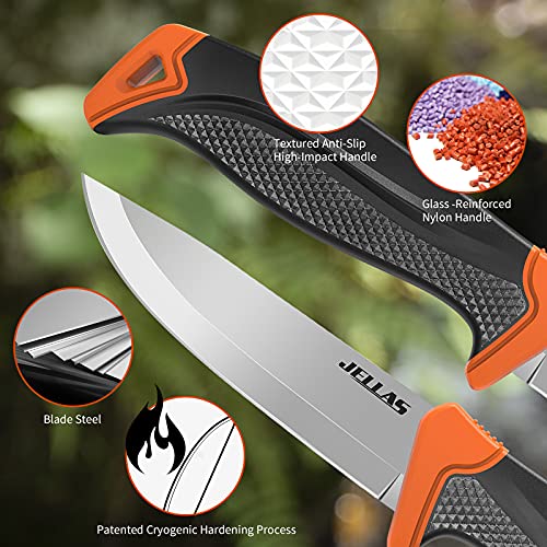 Jellas Bushcraft knife, 8Cr Fixed Blade Knife, 9inch Outdoor