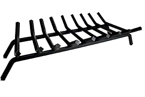 INNFINEST Fireplace Log Grate 36 inch 9 Bar Fire Grates Heavy Duty 3/4” Wide Solid Steel Indoor Chimney Hearth Outdoor Fire Place Kindling Tool Pit Wrought Iron Wood Stove Firewood Burning Rack Holder