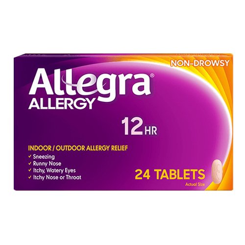 Allegra Adult Allergy 60 Mg 12 Hour, 24 Count - Buy Packs and SAVE (Pack of 3)