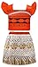 AmzBarley Dress for Little Girls Halloween Costume Fancy Party Dress up Cosplay Role Play Birthday Toddler Kids Two-Piece Princess Skirt Age 3-4 Years Size 4T