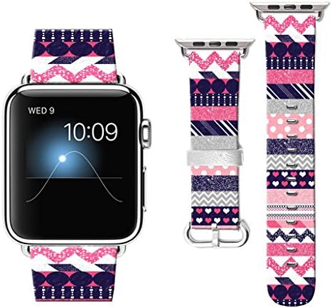 Compatible with Apple Watch Band 44mm 2018, Watchbands for iWatch 42mm,Leather Bands Compatible with Apple Watch Nike+ Series 4/3/2/1 Sports Edition Purple Shiny Pattern