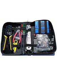 Kit de herramientas para conectores de redes, probador de cable + crimpadora + 100 RJ45 Cat5 Cat5e de UbiGear.