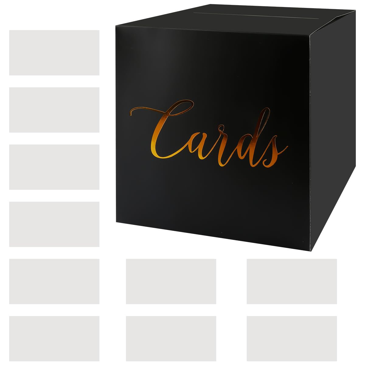Lotsdonxia Multi-Purpose Black Card Box - Weddings, Graduations, and Celebrations, Elegant Anniversaries and Birthdays Gift Holder for Greeting Cards and Balloons