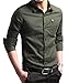 XTAPAN Men's Casual Slim Fit Shirt Cotton Long Sleeve Button Down Dress Shirt