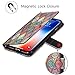 Hocase iPhone Xs Max Case, PU Leather Full Body Protective Wallet Case with Credit Card Holders, Wrist Strap, Magnetic Closure for iPhone Xs Max 2018 with 6.5-inch Display - Mandala Flowers