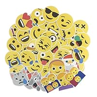 MZLK Big Emoji Stickers for Kids Teachers 50pcs, Waterproof Water Bottle Skateboard Helmet Fun Emoji Face Stickers