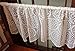 Semi-Sheer Valance for Kitchen Window - Embroidered Lace Short Valance for Kitchen, Cafe, Living Room, Door Decoration, 17 x 59 Inch, White, ZHH
