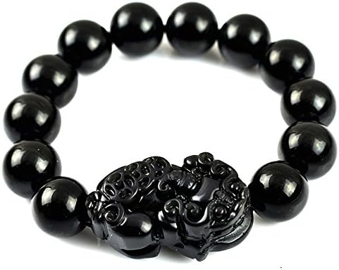 Authentic AAAAA Grade Natural Obsidian Pi Yao/ Pi Xiu Feng Shui Bracelet (14 beads)