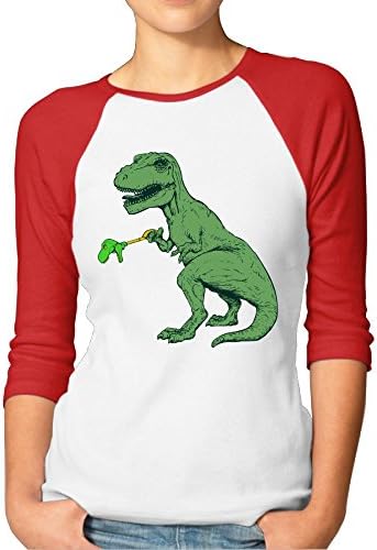 WALAWALAA Woman T-Rex and His Toy Cotton 3/4 Raglan Shirts Jersey Shirt