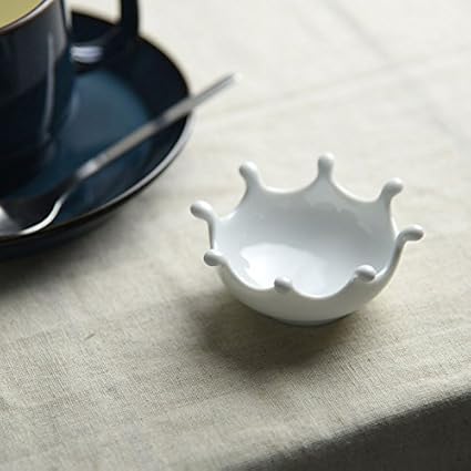 Amazon 美濃焼 ミルククラウン 豆小皿 カトラリーレスト カフェ食器のプチスーベニア Puticafe 小皿