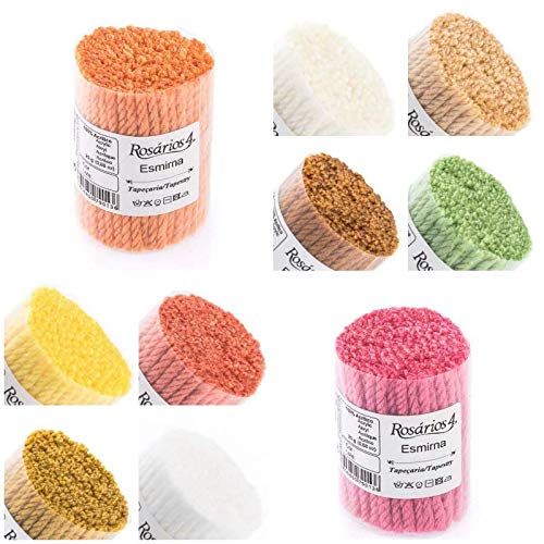 Latch Precut Wool Yarn 10 x Multicolor Packs - Tapestry Yarn - Latch Knotted Rug Wool Packs - 10 x 25g Precut Yarn Bundle - 10 Assorted Colors - 250g Pack (The Lights Pack)