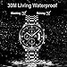 Olmeca Men's Watch Fashion Luxury Wrist Watches Analog Quartz Waterproof Chronograph Watch for Men Stainless Steel Band Black Watch 0826-QHYDgd