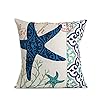Arundeal 18 x 18 Inches Vintage Ocean Theme Starfish Decorative Cotton Linen Throw Pillow Case Cushion Cover