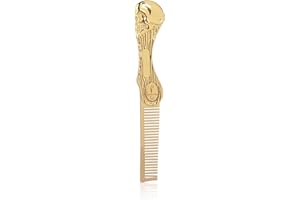 Fokmuaex Metal Beard Comb for Men, Folding Mustache & Hair Comb Brush, Travel Pocket Size with Anti-Slip Handle, Gentle for S