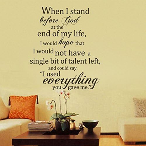 When I Stand Before God Vinyl Bible Wall Decal Inspirational Wall Quote Christian Wall Sticker Wall Letters Phrase Words Wall Graphic Living Room Art Decoration White