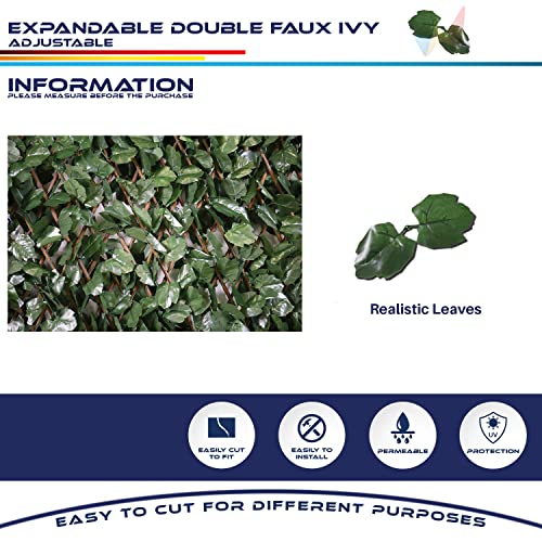 Windscreen4less Artificial Leaf Faux Ivy Expandable/Stretchable Privacy