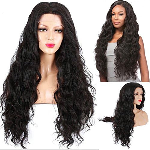 Synthetic Lace Front Wigs for Black Women Natural Body Wave Heat Resistant Fiber with Natural Hairline 24 inch Lace Wigs