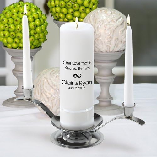 Personalized Wedding Unity Candle - Personalized Unity Candle Set - One Love