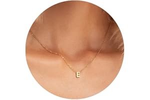 MOMOL Tiny Initial Necklace 18K Gold Plated Small Letter Necklace Personalized Name Necklace for Women
