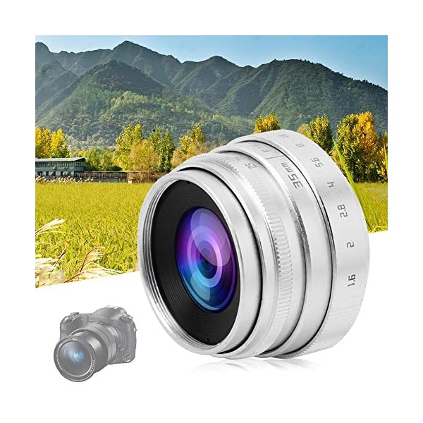 Kameraobjektiv, 35 mm F1.6 CCTV C-Mount Manuelles Digitales Objektiv mit Fester Apertur für Sony NEX, M4/3, FX(Silber) – Bild 3