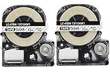 2PK Onirii Compatible Epson Labelworks Label Tape Cartridge LW-300 LW-400 LW-500 LW-600 LC-4TBN9(LK-4TBN) Black On Clear Label Maker Tape Refill Cartridge 12mmx26.2ft