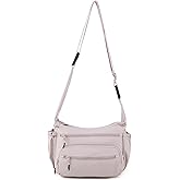 Trendy Nylon Crossbody Bags for Women,Multi-Pocket Shoulder Handbag Lightweight Sling Hobo Bag Roomy Travel Crossbody Purses