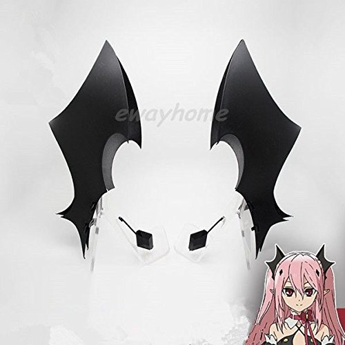 Seraph of the End Krul Tepes Black bat Wings Cosplay Prop Hair accessory