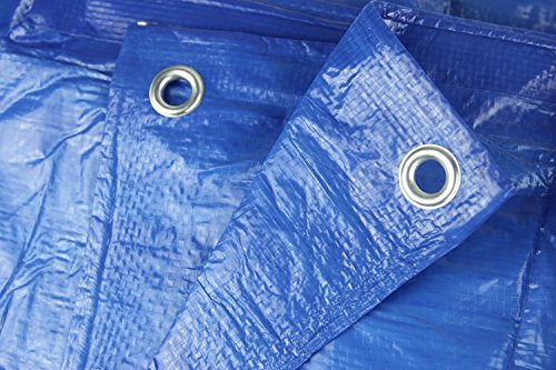 Hanjet Waterproof Tarps 15 x 20 5 Mil Thick Rain Covers Drop Cloths Camping Tents Tarp Blue