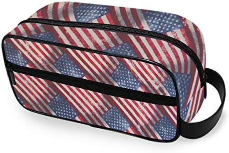 Portable Travel Toiletry Bag,USA Flag (2) Cosmetic Organizer for Men Women Multifunctional Bathroom Shower Shaving Bags