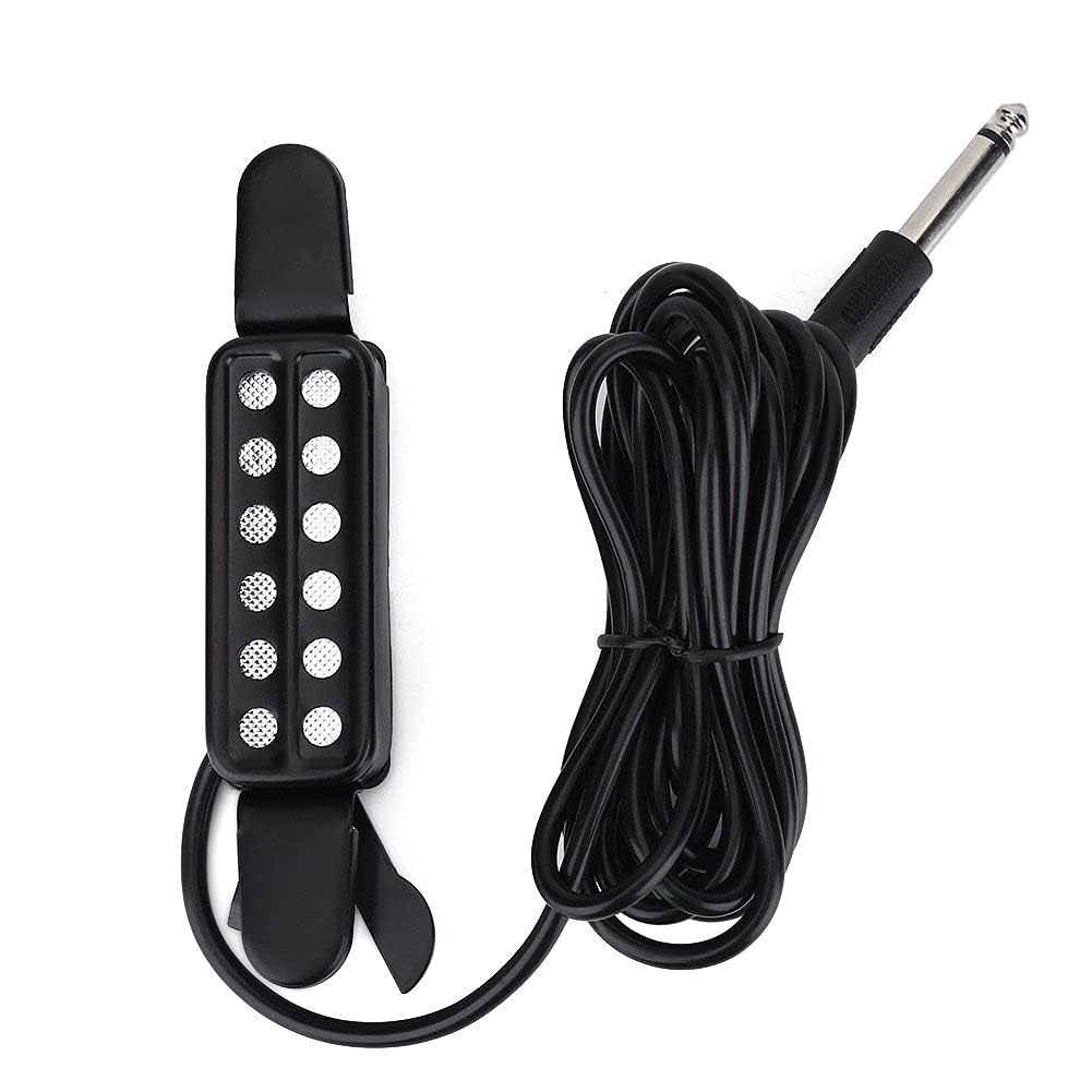 Alomejor Acoustic Guitar Pickup, Enhanced Sound Quality, Magnetic Sound Hole Transducer, 12-Pole Design for Music Producers, Live Performers, Home Musicians