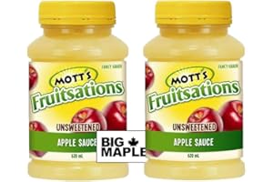 Unsweetened Apple Sauce Bundle. Includes (2) Bottles of Mott’s Fruitsations Unsweetened Apple Sauce (620 mL per) with BIG MAP