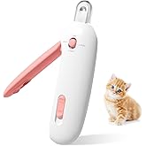 LUPAPA Cat Nail Clippers with Nail File，Adjustable Aperture Cat Nail Trimmer for Small Pets Claw Care Pet Grooming(Pink)