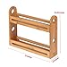 J JACKCUBE DESIGN JackCubeDesign 2 Tier Bamboo Spice Rack, Wooden Spice Bottle Holder Stand Organizer for Kitchen Countertop Worktop (12.76 x 2.76 x 10.8 inches) - MK377A