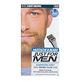 Just for Men Mustache and Beard Brush-in Color, Light Brown