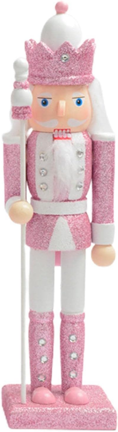 Nutcrackers - Pink Nutcracker, 11.8inch Pink Christmas Nutcracker Soldier Guard Festive Glitter Collectible Nutcracker Figures Toy for Christmas Shelf Decor, 4 Styles