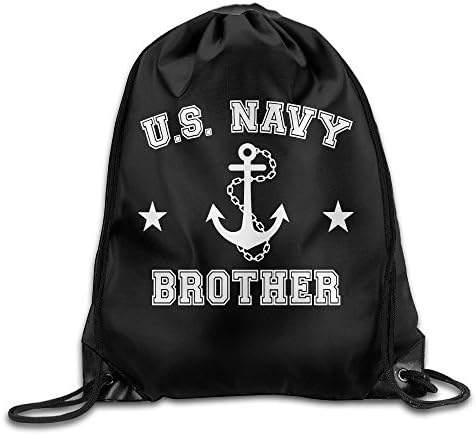 Unisex Fashion Leisure US Navy Brother Vintage Anchor Sportsdrawstring Backpack