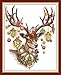 Joy Sunday Counted Cross Stitch Kits Cross-Stitch DMC Fabric DIY Hand Embroidery Kit,Unprinted Pattern Antlers