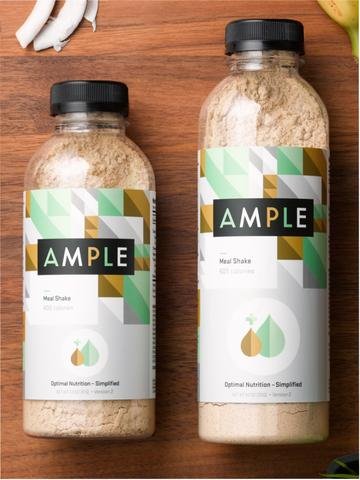 AMPLE Powdered Complete Optimal Nutrition Replacement Meal Shake in a Bottle (1 bottle, 600 calories, Original (nonvegan))