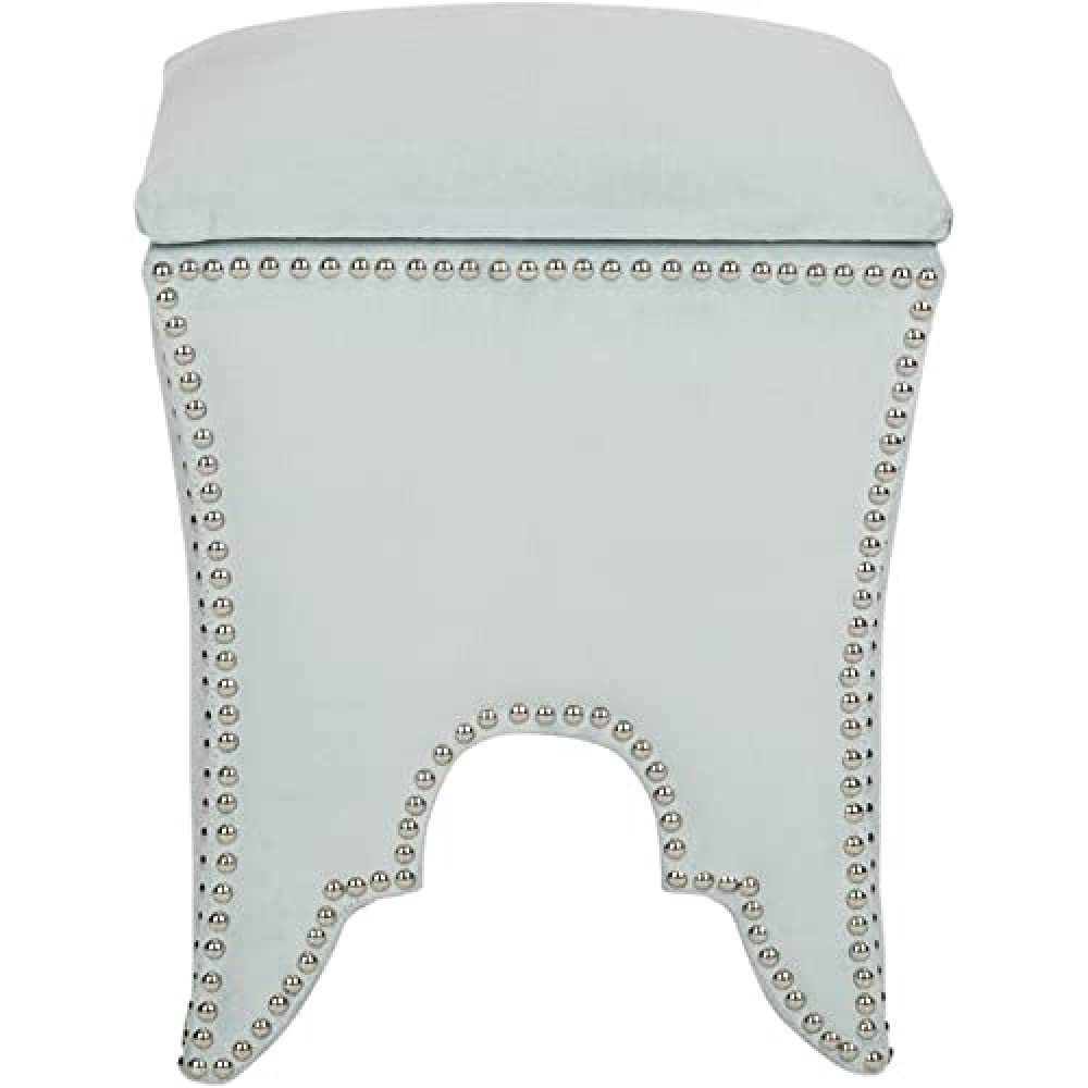 SAFAVIEH Upholstered Ottoman, in Silver Sage, 40 X 40 X 55