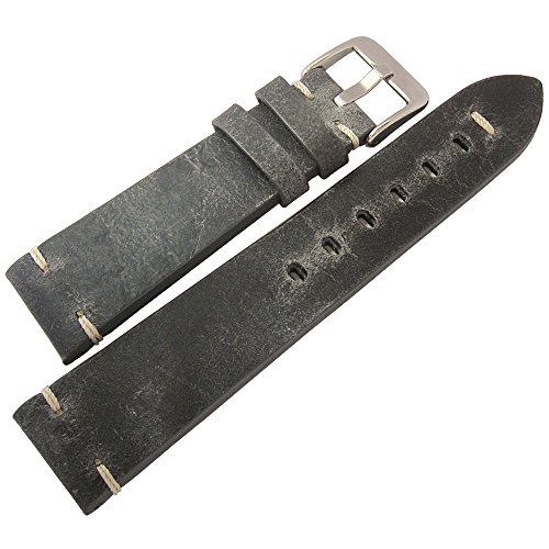 ColaReb 20mm Firenze Grey Distressed Leather Mens Watch Strap Made in Italy