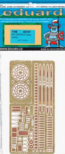 EDU48797 1:48 Eduard PE - MiG-25PD/PDS Foxbat Exterior Detail Set (for use with the Kitty Hawk kit) MODEL KIT ACCESSORY