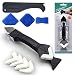 Caulking Tool Kit, 3 in 1 Caulking Tools(stainless steelhead) Silicone Sealant Finishing Tool Grout Scraper, Reuse and Replace 5 Silicone Pads,Great Tools for Kitchen Bathroom Window,Sink Joint