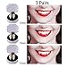 Dee Banna 3 Pairs Vampire Teeth for Halloween, Zombie Ghost Devil Werewolf Fangs for Costume Party Halloween Horror Props (13mm,15mm,17mm)