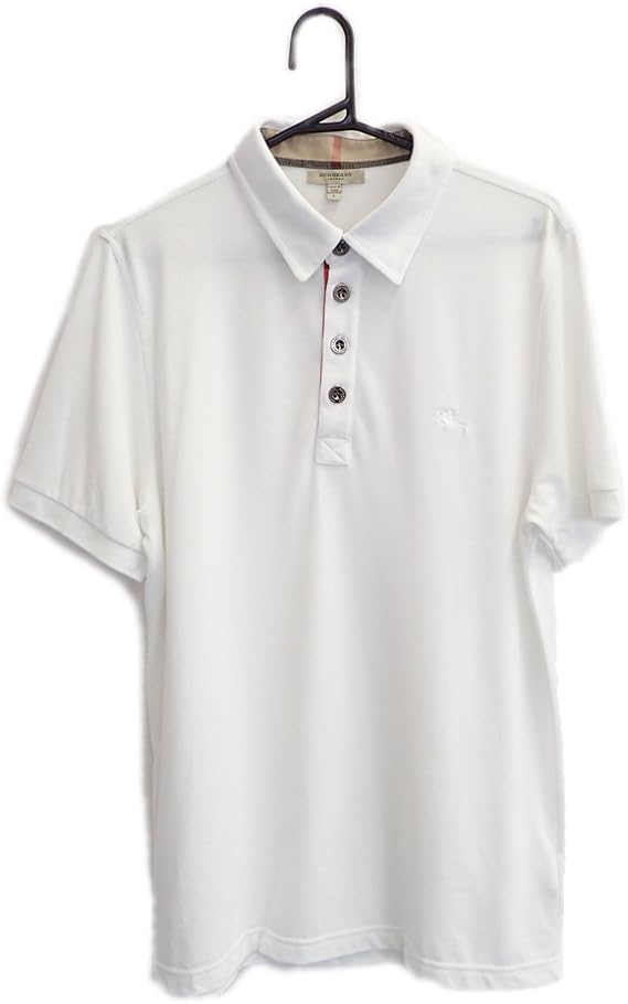 Amazon Co Jp バーバリーロンドン メンズ ポロシャツ 半袖 コットン ホワイト Lサイズ 美品 中古 服 ファッション小物